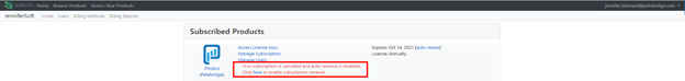 Verifying that auto-renewal is cancelled for this product.