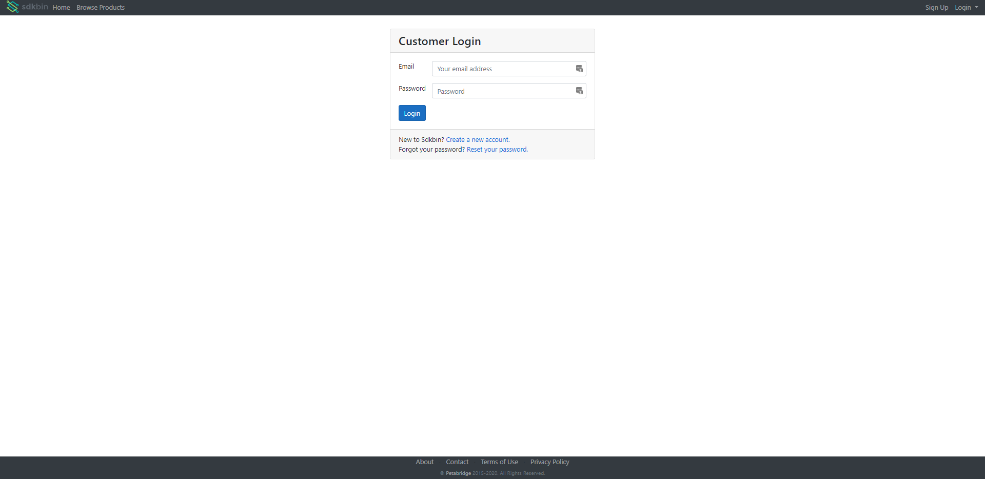 Logging into Sdkbin.