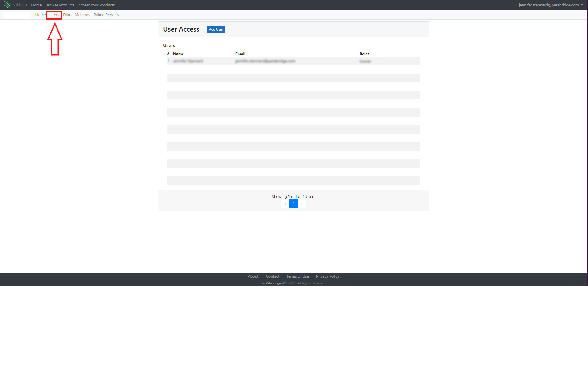 Head to the "Users" area once you're logged into your organization.